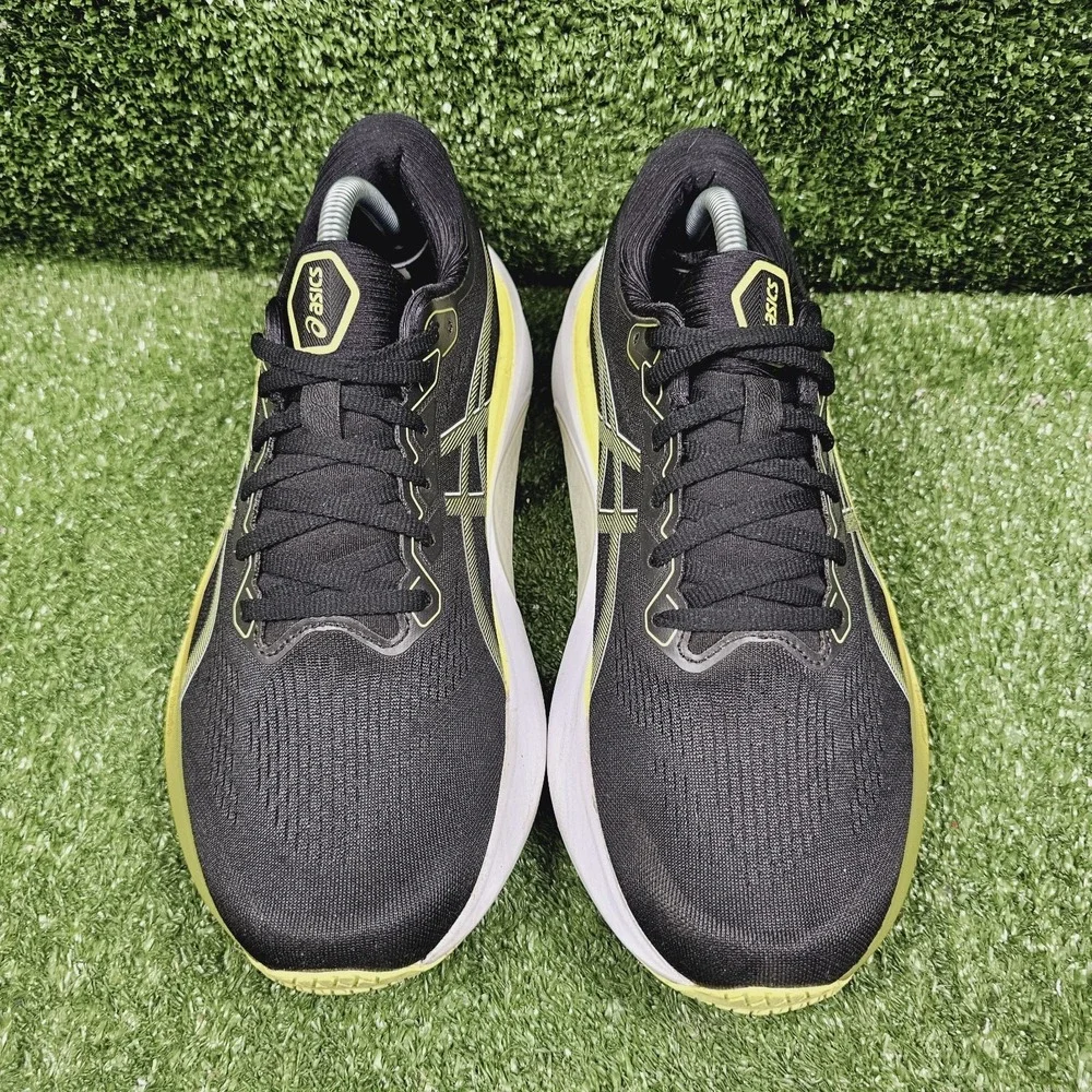 ASICS Gel-Kayano 30 Black Glow Yellow Athletic Running Sneakers Mens 9.5 Wide